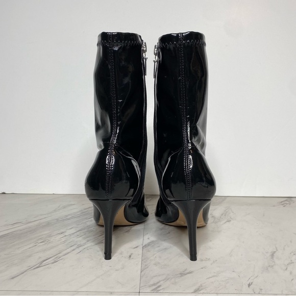 Schutz Pointy Toe Black Patent Heeled Bootie 6 1/2 B - Picture 3 of 16